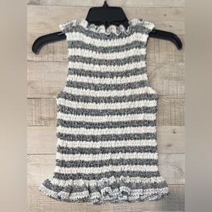 Striped Gray and White Sleeveless Top